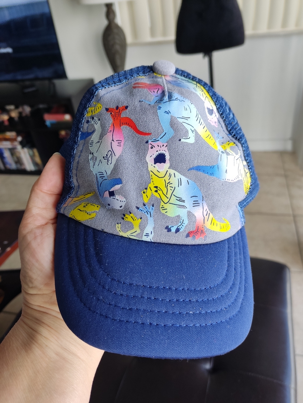 Target Kids Dino Trucker Hat - Blue with Multicolor Dino Print